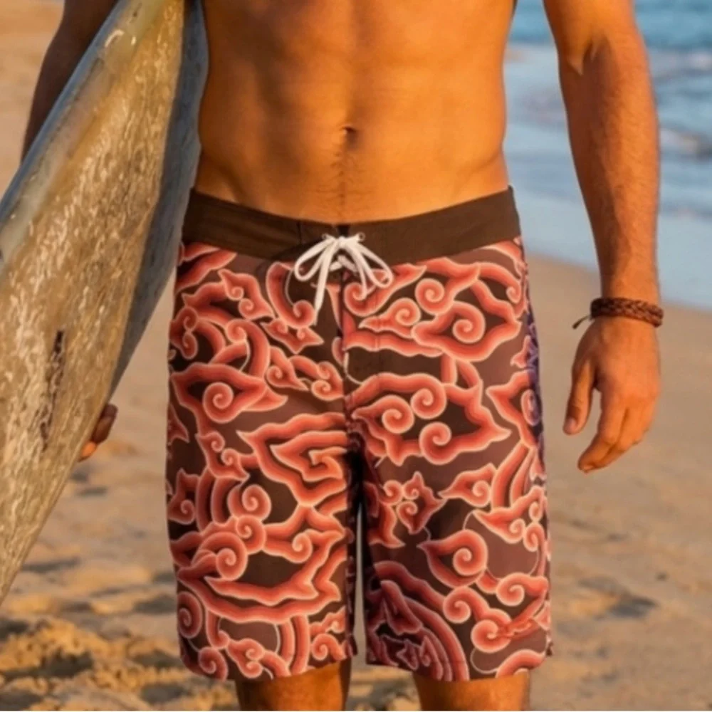 Vintage Patagonia Pataloha Board Shorts Megamendung Cloud Batik